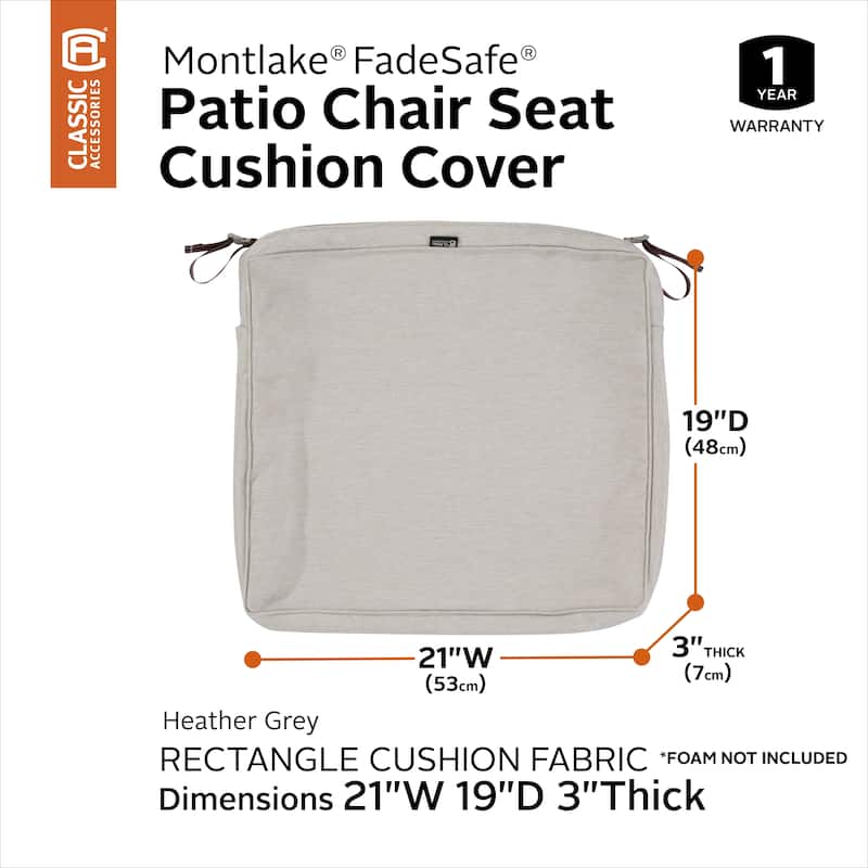 Classic Accessories Montlake Water-Resistant Patio Seat Cushion Slip Cover