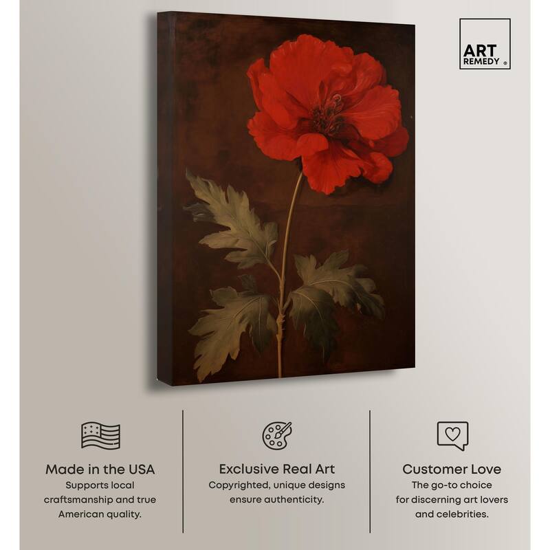 Flourish in Red I Canvas by Art Remedy, Gallery Wrapped