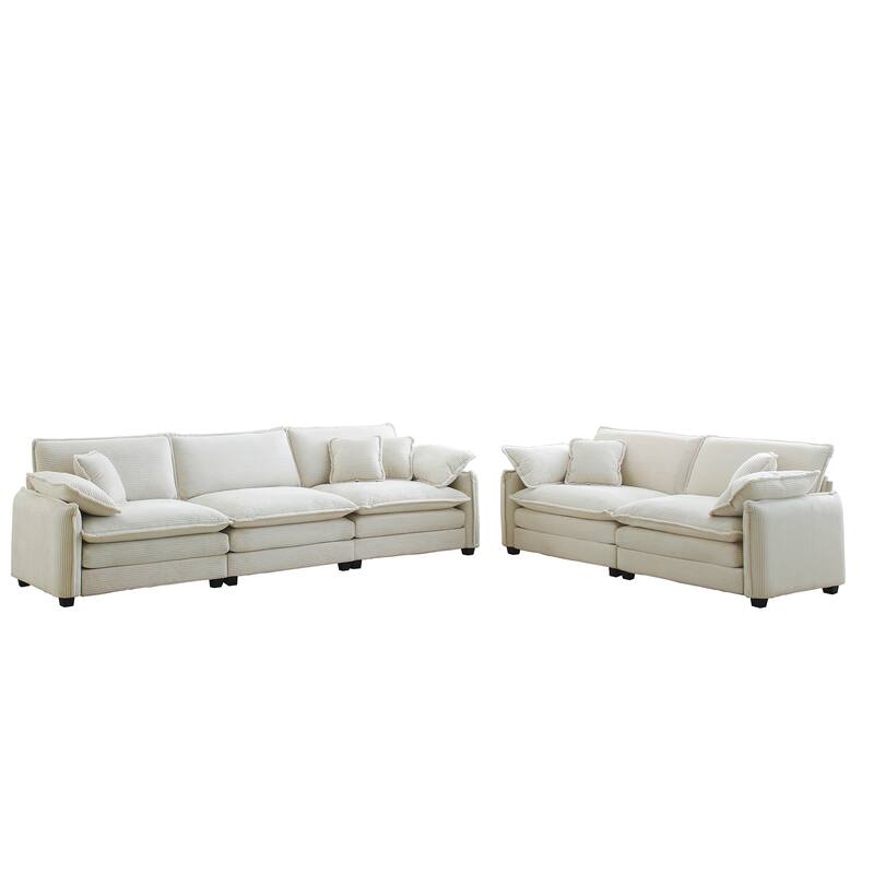 3+2 Seater Flexible Combinations Sofa Set with Pillows