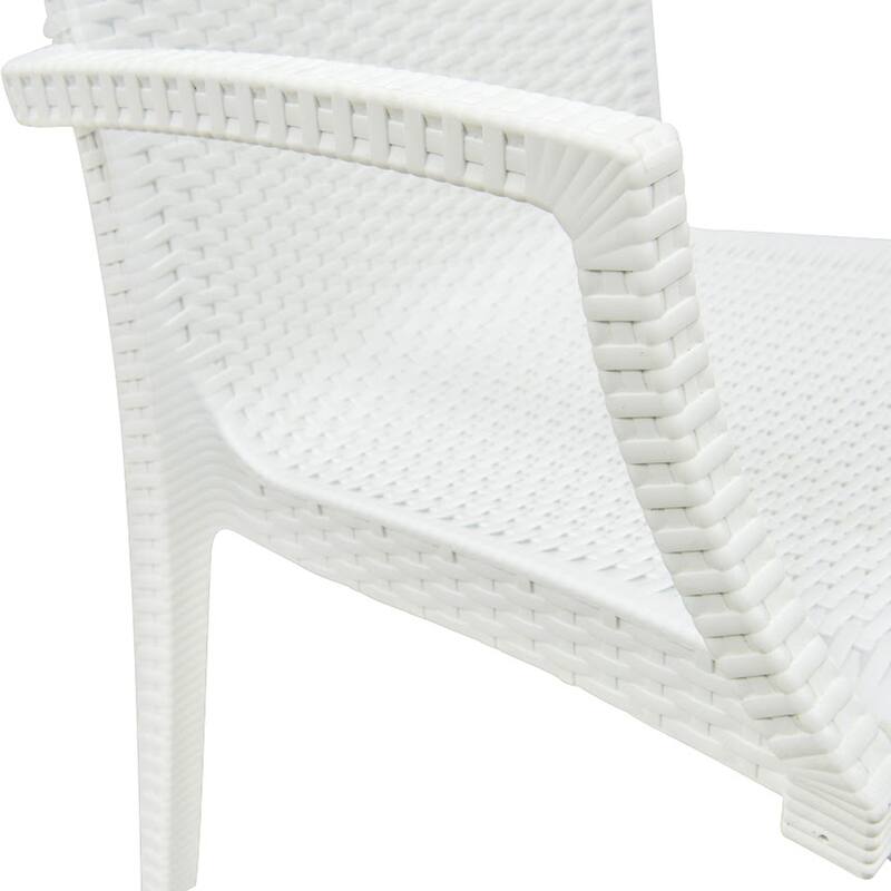 LeisureMod Mace Weave Design Outdoor Patio Armchair (Set of 2)