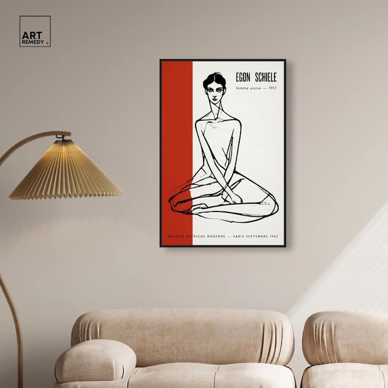 Schiele's Red and White Canvas by Art Remedy