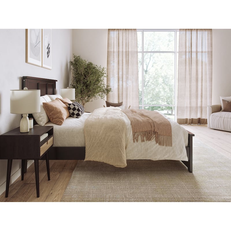 Charlotte Solid Wood Low Profile Platform Bed with Matching Footboard