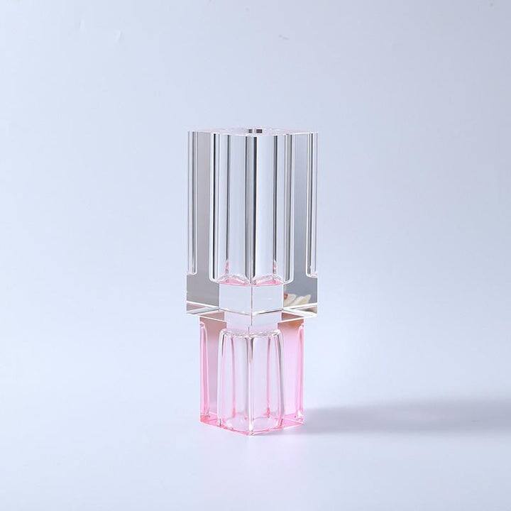 Square Vase Crystal Colored Base