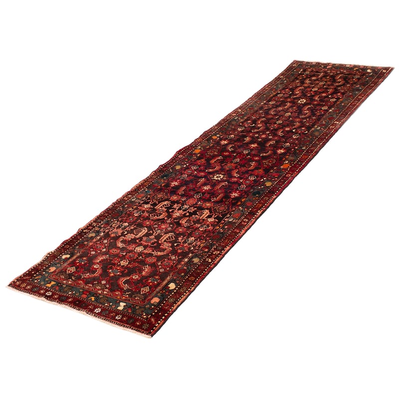 ECARPETGALLERY Hand-knotted Andelz Navy Wool Rug - 3'5 x 12'8