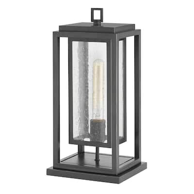 Hinkley Republic Collection One Light 12V 3.50W LED Low Voltage Outdoor Medium Pier Mount Lantern, Oil Rubbed Bronze