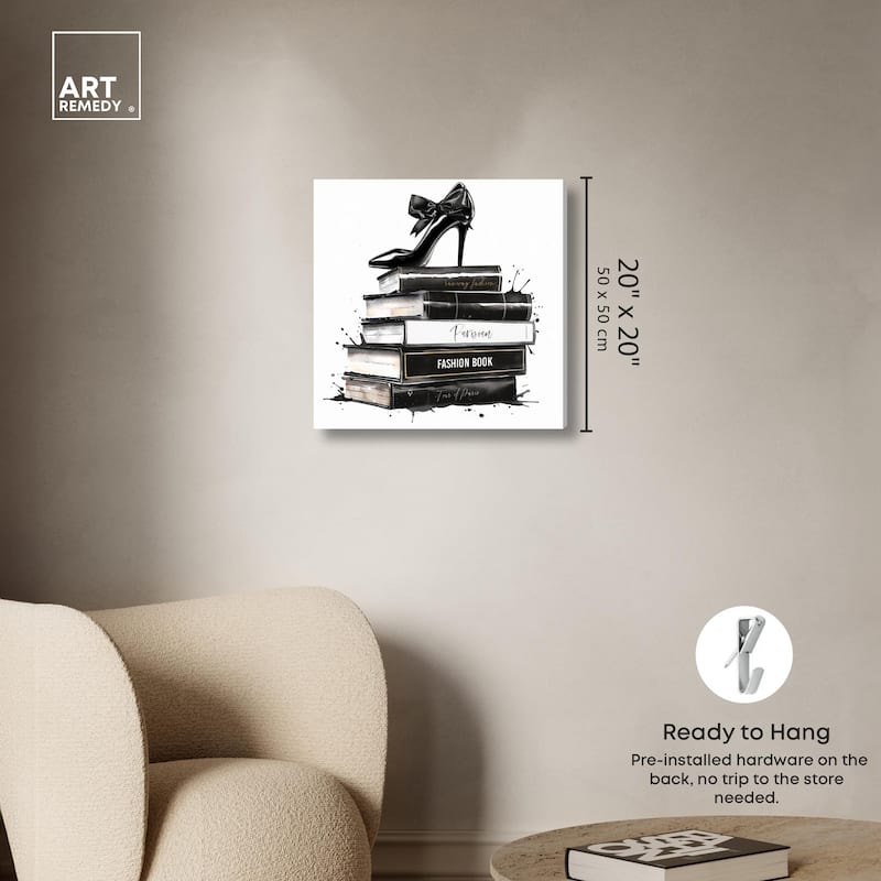 Classic Book Stack Canvas by Art Remedy, Gallery Wrapped