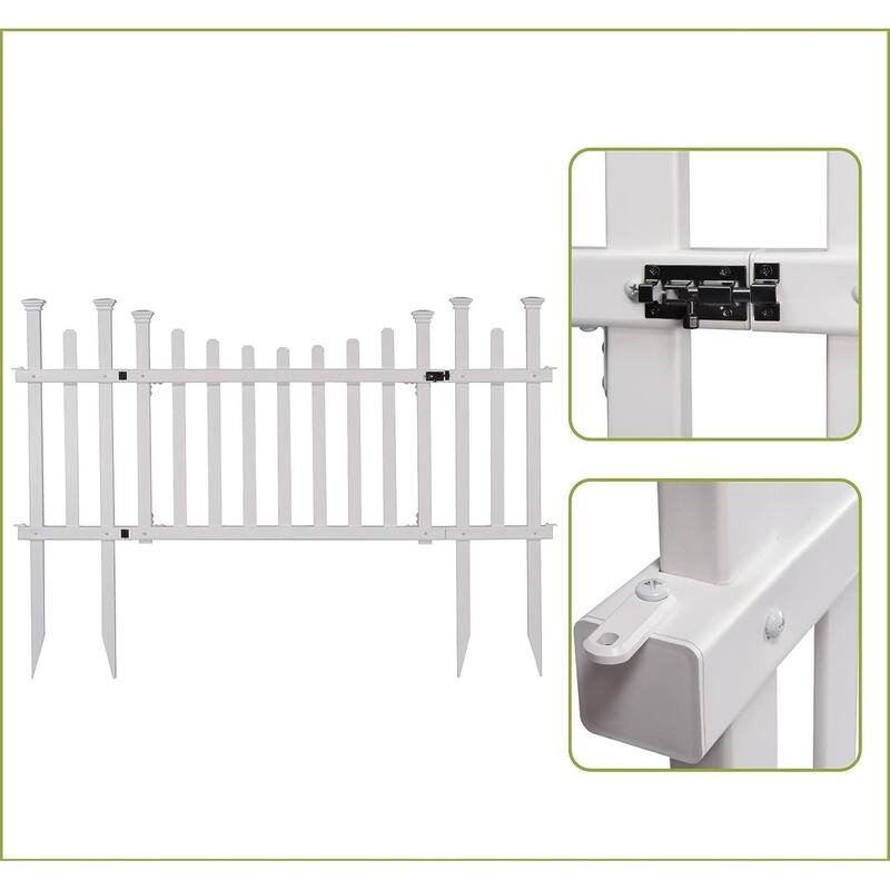 Outdoor NoDig Vinyl Fence Kit (30in x 56in) (2 Pack) Bed Bath