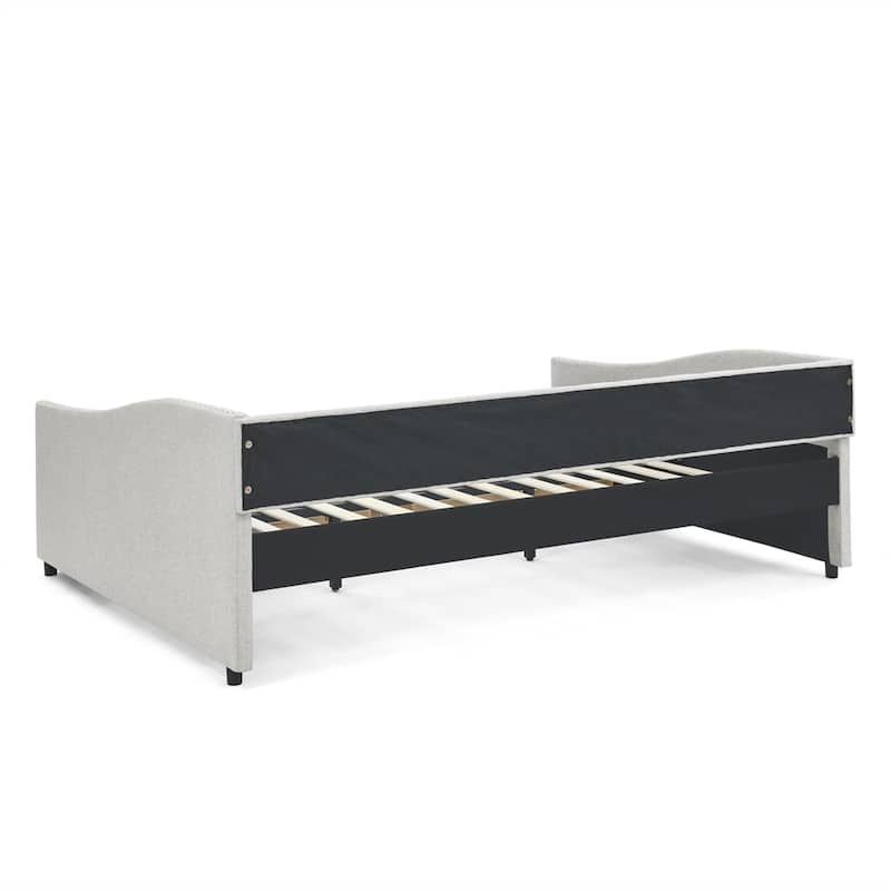 Queen Size Upholstered Tufted Daybed with Drawers and Button on Back