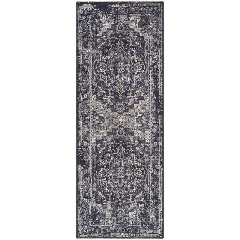 Livabliss Gakko Traditional Area Rug - Black - 2'7" x 7'3"
