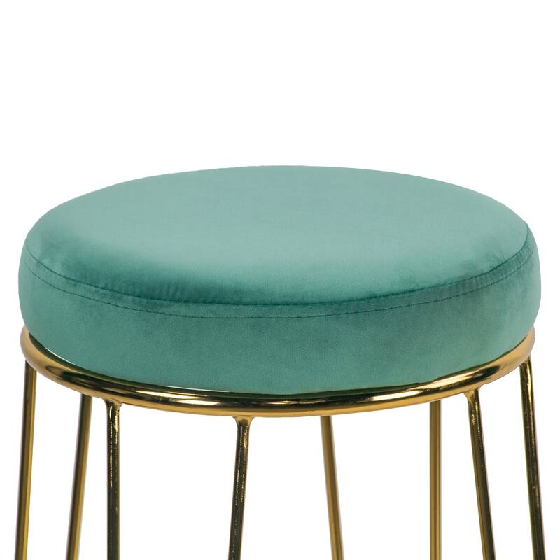 Carson Carrington Idhult Turquoise Velvet Bar Stool (Set of 2)