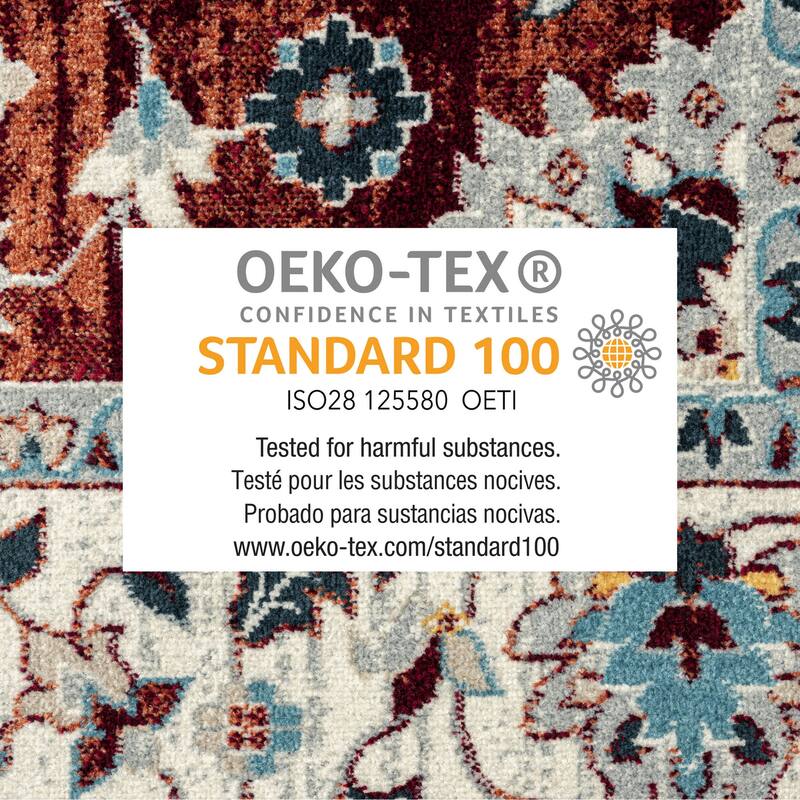 Everwash Treasure Lina Traditional Medallion Machine Washable Area Rug