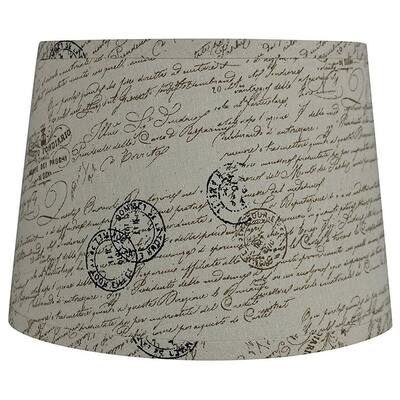 French Drum Lamp Shade,Textured Linen, 10" Top, 12" Bottom, 8.5" Slant