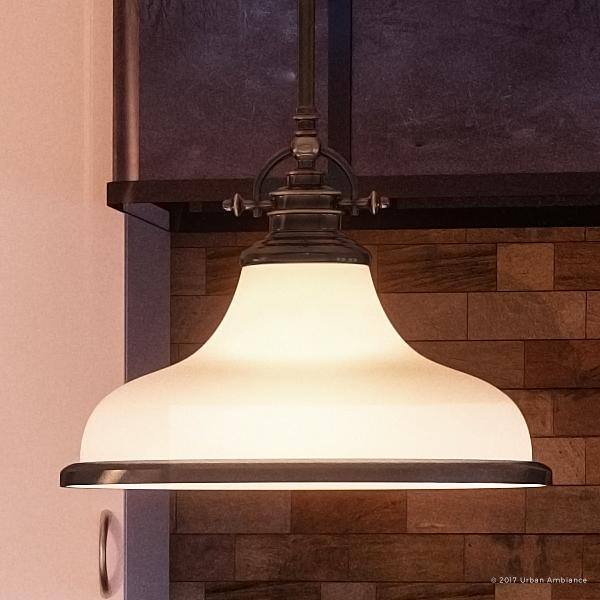 Luxury Industrial Pendant Light, 11.5"H x 13.5"W, with Americana Style, Nostalgic Design, Parisian Bronze Finish