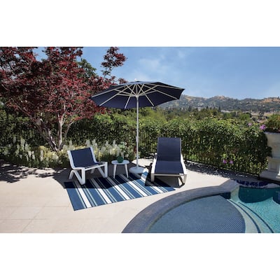 SimplyShade Catalina 9' Octagon Push Button Tilt Umbrella, White Frame Finish