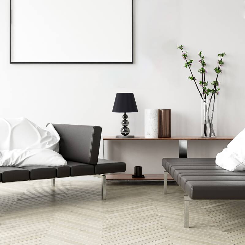 19.29 in. Black Finish Table Lamp with Black Shade, Sturdy Table Lamp for Living Rooms and Bedrooms