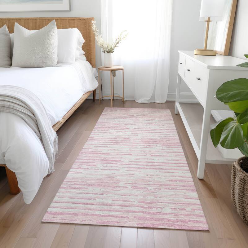 Machine Washable Indoor/ Outdoor Ombre Chantille Abstract Rug