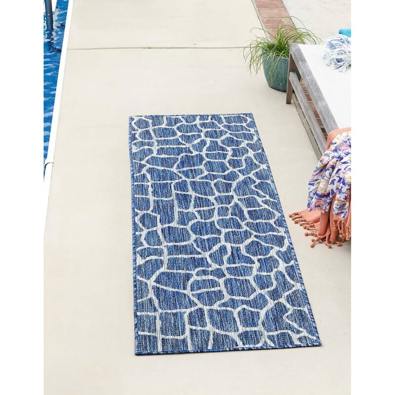 Outdoor Gallery Collection Area Rug - Blue - 2'x6'