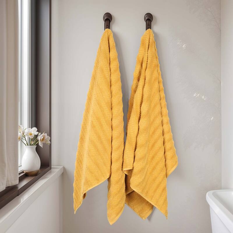 Superior Zuma Zero Twist Cotton Medium Weight Soft Absorbent Bath Sheets, Set of 2