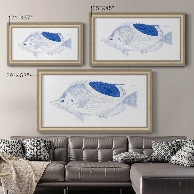 Blue & White Tropical Fish I Premium Framed Canvas- Ready to Hang