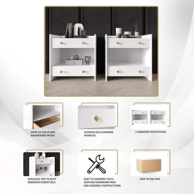 CraftPorch Mid-Century Modern Wall Panel Bedroom Set