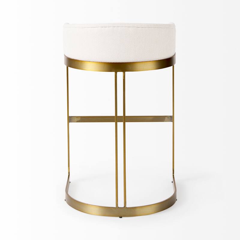 Hollyfield Cream Fabric Seat with Gold Metal Frame Counter Stool