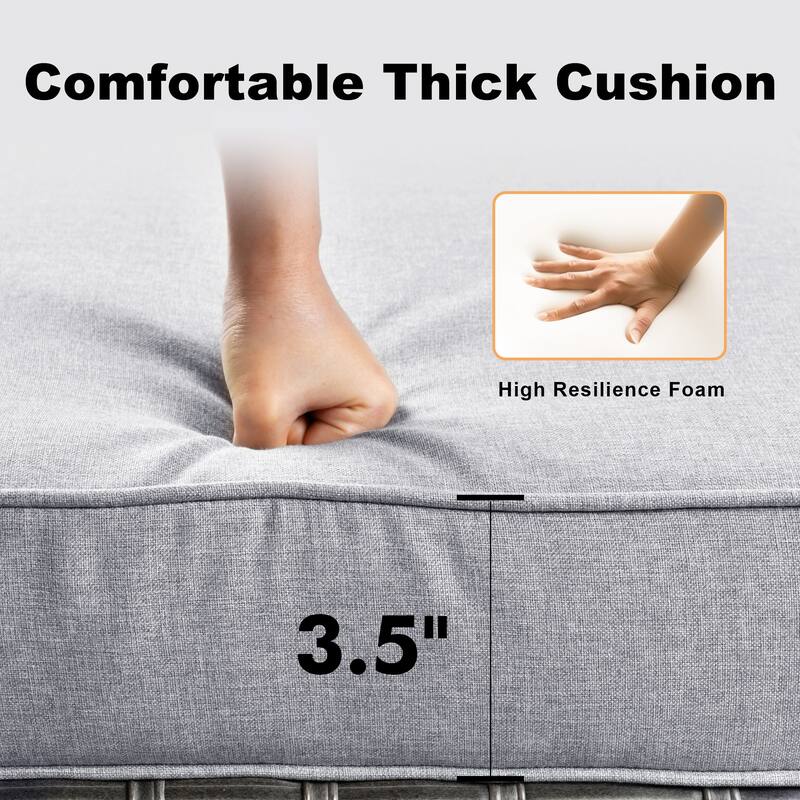 OVIOS 5 Piece Outdoor Wicker Loveseat Rocking Chair Set