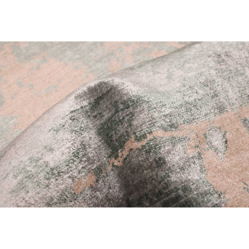 ECARPETGALLERY Hand-knotted Legacy Teal Silk, Wool Rug - 2'7 x 19'6