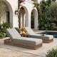 preview thumbnail 33 of 112, Patio Recline Chairs Adjustable Chaise Lounge with Cushions (Set of 2) Brown Frame - LightGery
