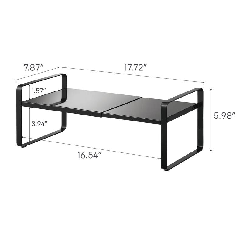 Yamazaki Home Expandable Kitchen Riser, Steel, Small, Expandable - L 7.87 x W 10.63 x H 5.98 inches