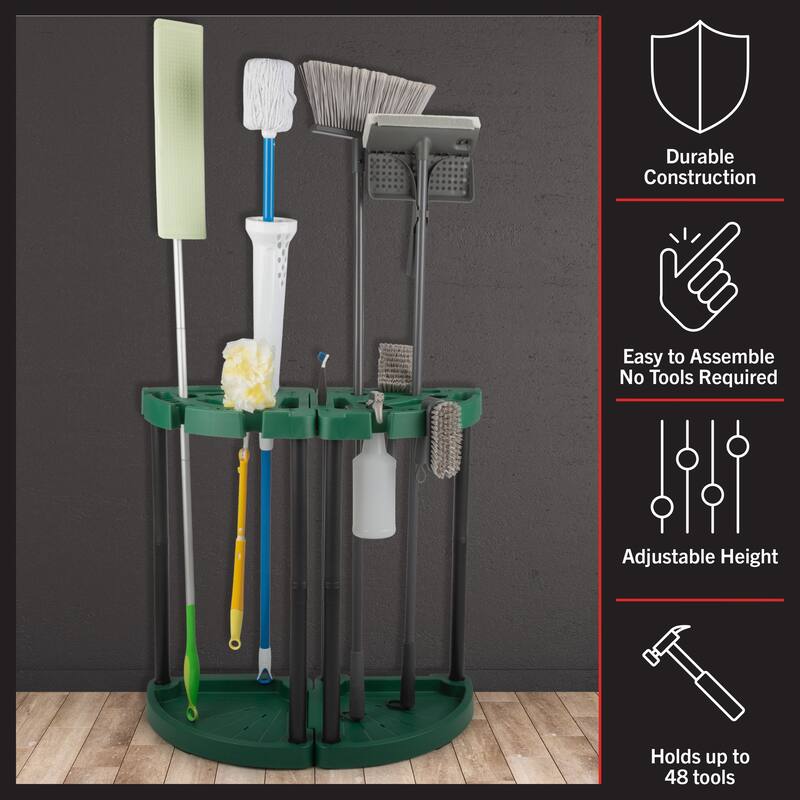 Tool Organizer 2-Pack - Garage Storage Rack - Organize Up to 48 Yard Tools - Corner Rack for Home or Shed - Racks by Stalwart