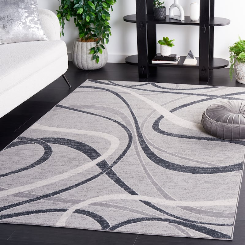 SAFAVIEH Odyssey Thekla Mid-Century Modern Rug - 4' x 6' - Grey/Ivory