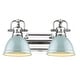 preview thumbnail 50 of 56, Duncan 2-Light Bath Vanity Chrome with Seafoam Shades