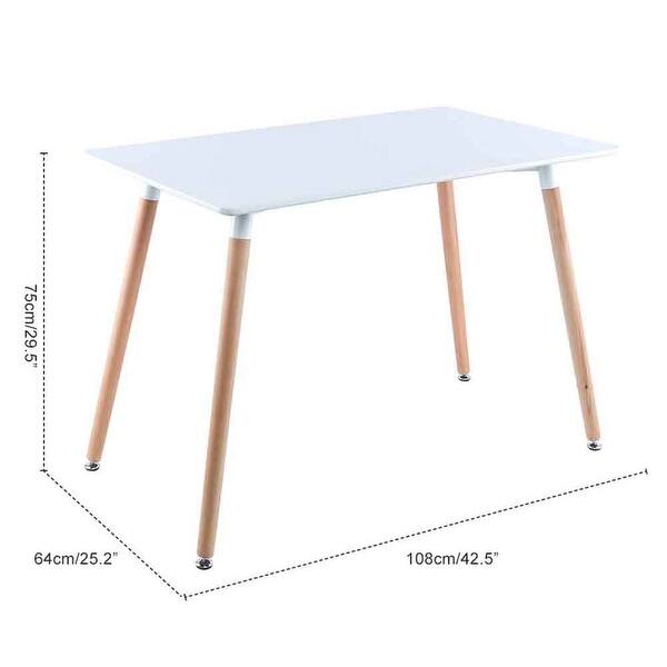 Modrn Rectangular Dining Table with Wooden Legs - Bed Bath & Beyond ...