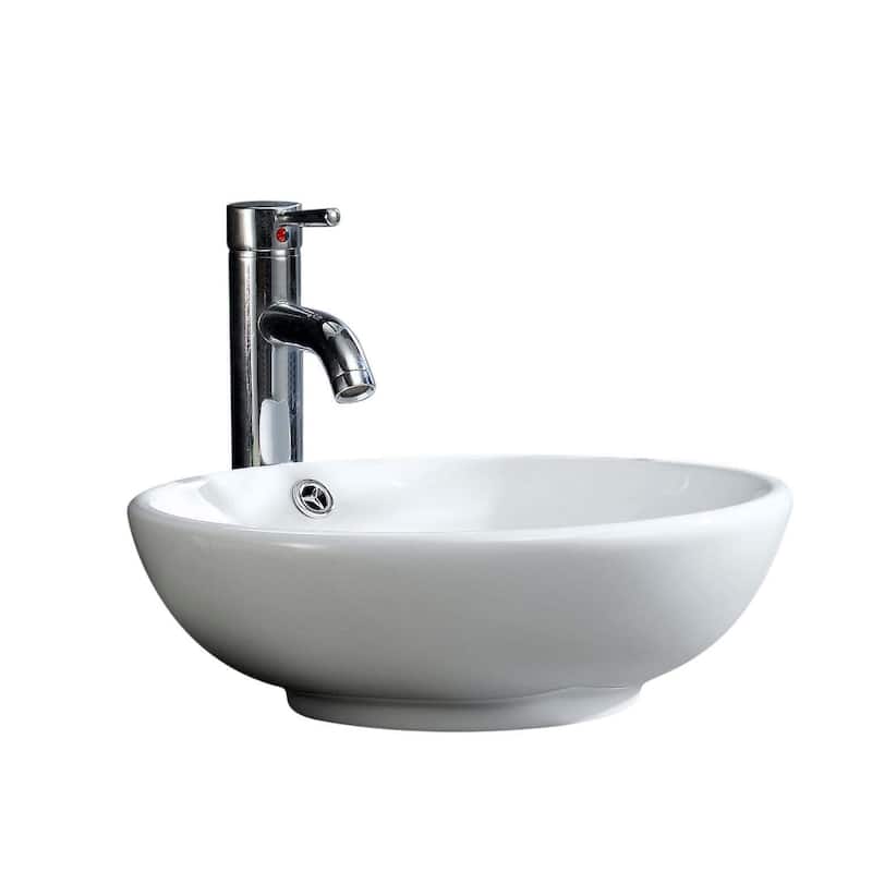 Fine Fixtures Modern White Vitreous China Round Vessel Sink