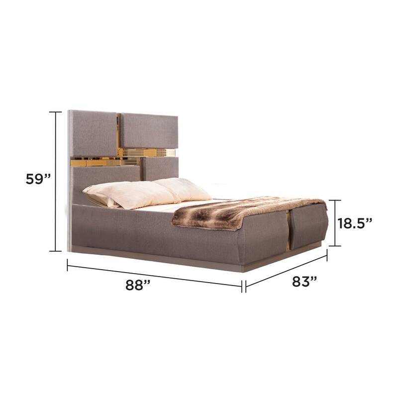 Lorenzo Modern Style Mirror Accent 4PC/5PC Bedroom set Made with Wood