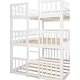 preview thumbnail 5 of 6, Triple Bunk Beds with Slide,Wooden Full-Over-Full-Over-Full Triple Bed with Built-in Ladder & Slide & Guardrails