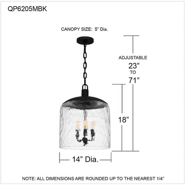 Selma 3-Light Matte Black Pendant Light