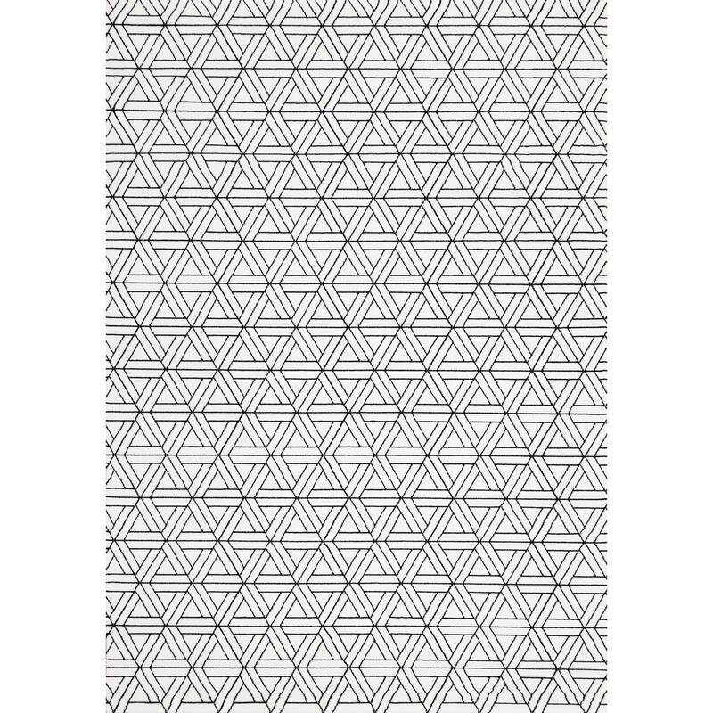 Iceland Collection - White/Black Interlock Rug