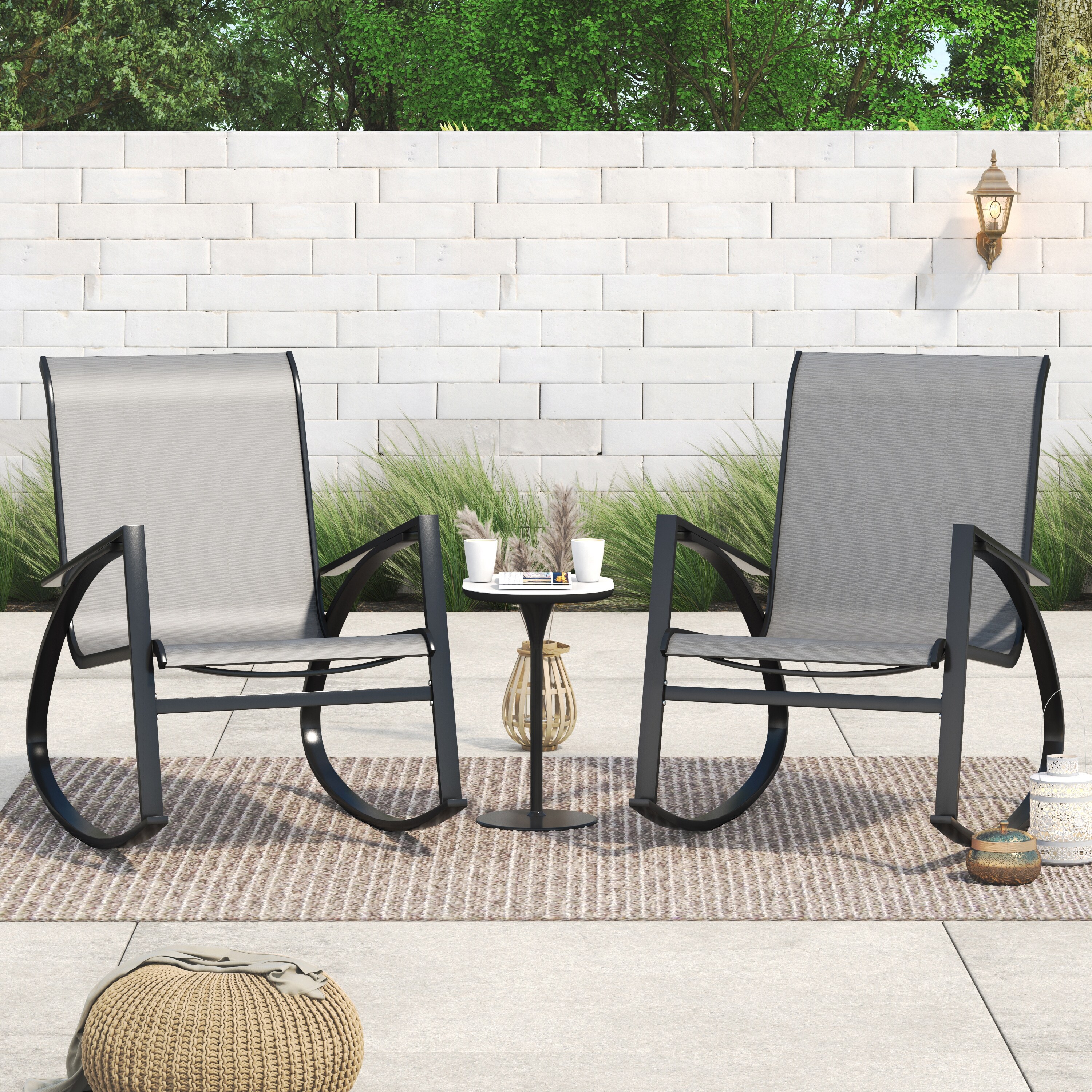 Corvus antonio outdoor sling shop fabric rocking chair
