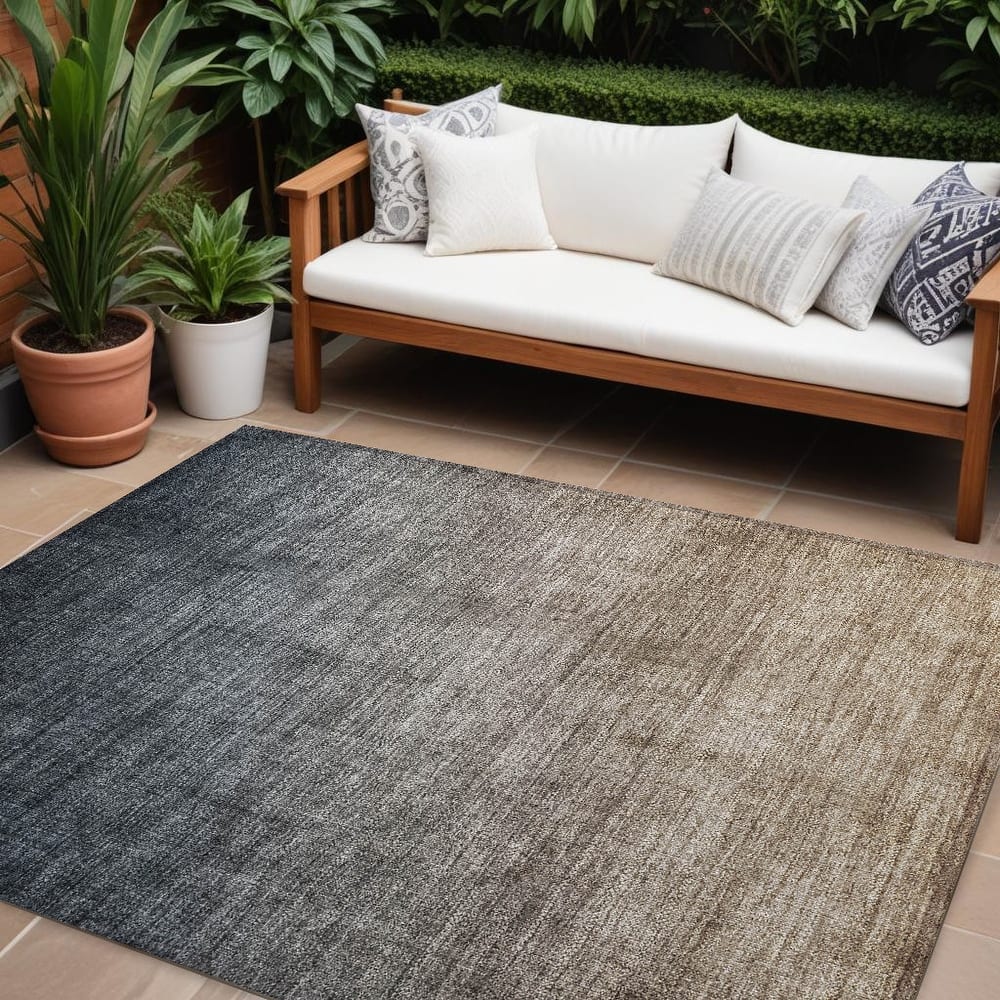 Naz Ombre Weather Resistant Blended Style Outdoor Rug