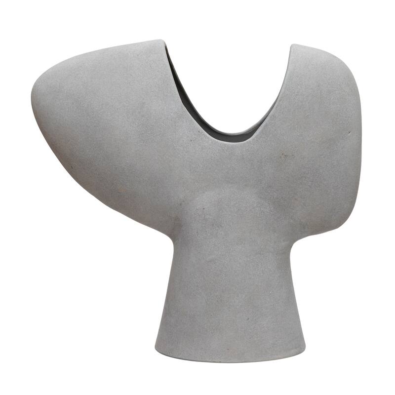 Stoneware Abstract Vase - Grey