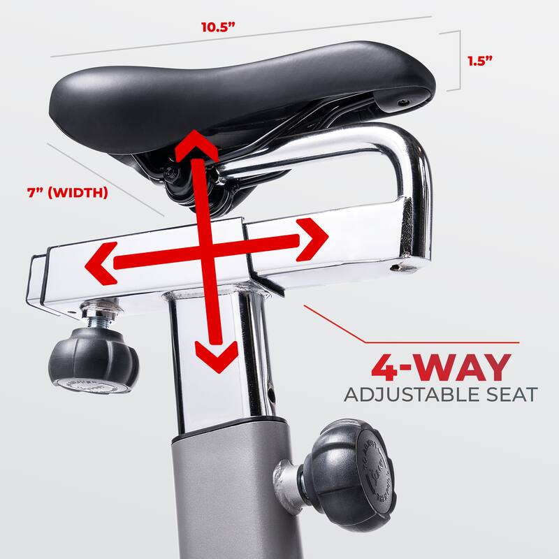Sunny Health & Fitness Synergy Pro Magnetic Indoor Cycling Bike - Grey - 49L x 22W x 46.5H in