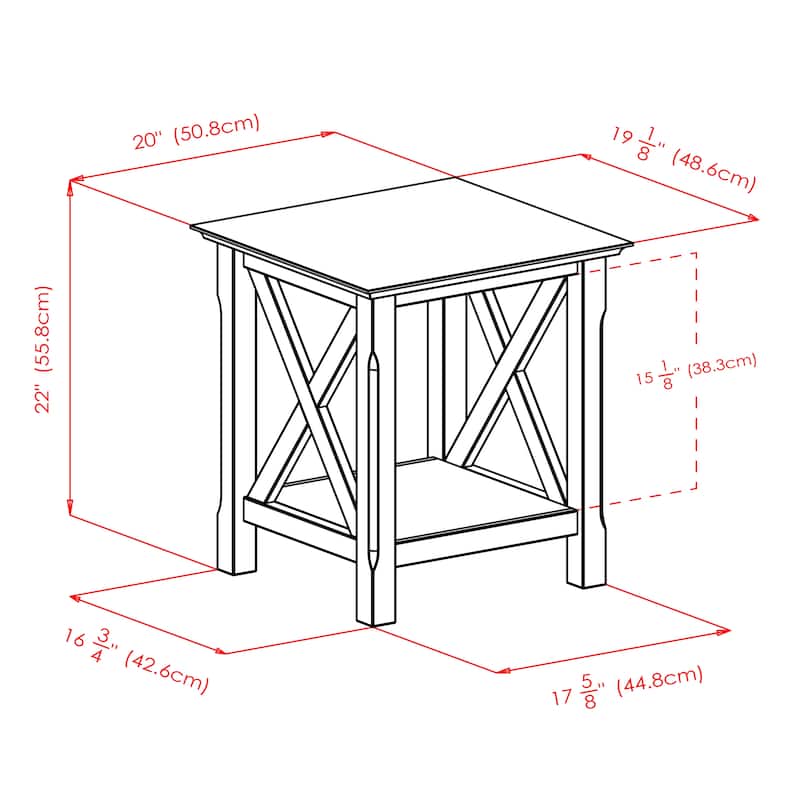 Xola Accent Table, Cappuccino - 20 x 19.13 x 21.97 inches