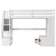 preview thumbnail 14 of 12, Multifunctional Design Loft Bed with Desk , Two Built-in Drawers, Storage Staircase and Shelves, Full Size, White
