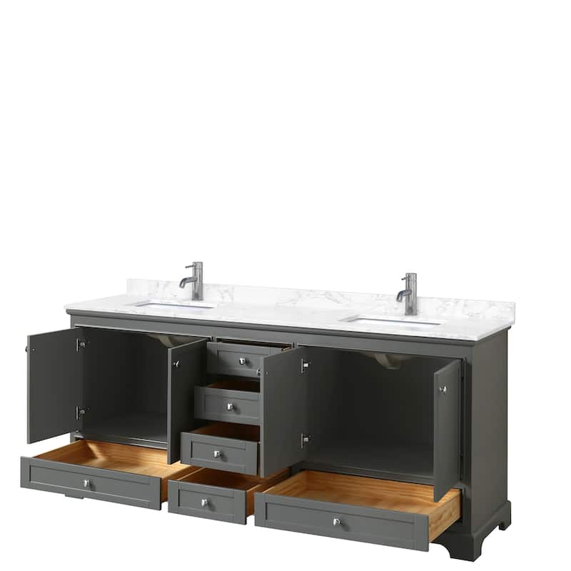 Deborah 80-inch Double Vanity, Cultured Marble Top