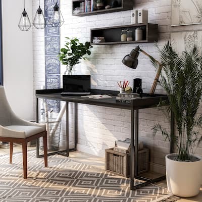 Magnus Industrial 59-inch Metal Computer Desk with USBs by Furniture of America