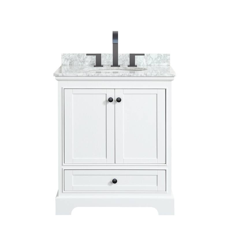 Wyndham Collection Deborah 30" Free Standing Single Vanity Set with