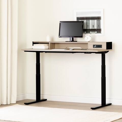 South Shore Majyta Adjustable Standing Desk and Power Bar