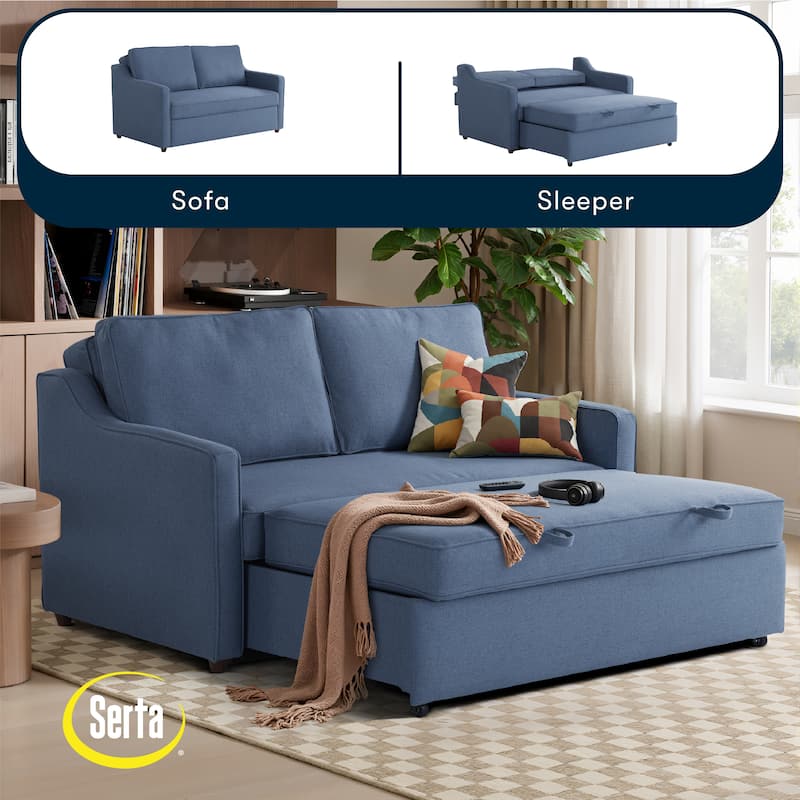 Serta Carey Convertible Sofa in Chenille Fabric