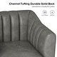 preview thumbnail 31 of 43, Alfons Industrial Leather Chair with Channel Tufting and Metal Leg by HULALA HOME